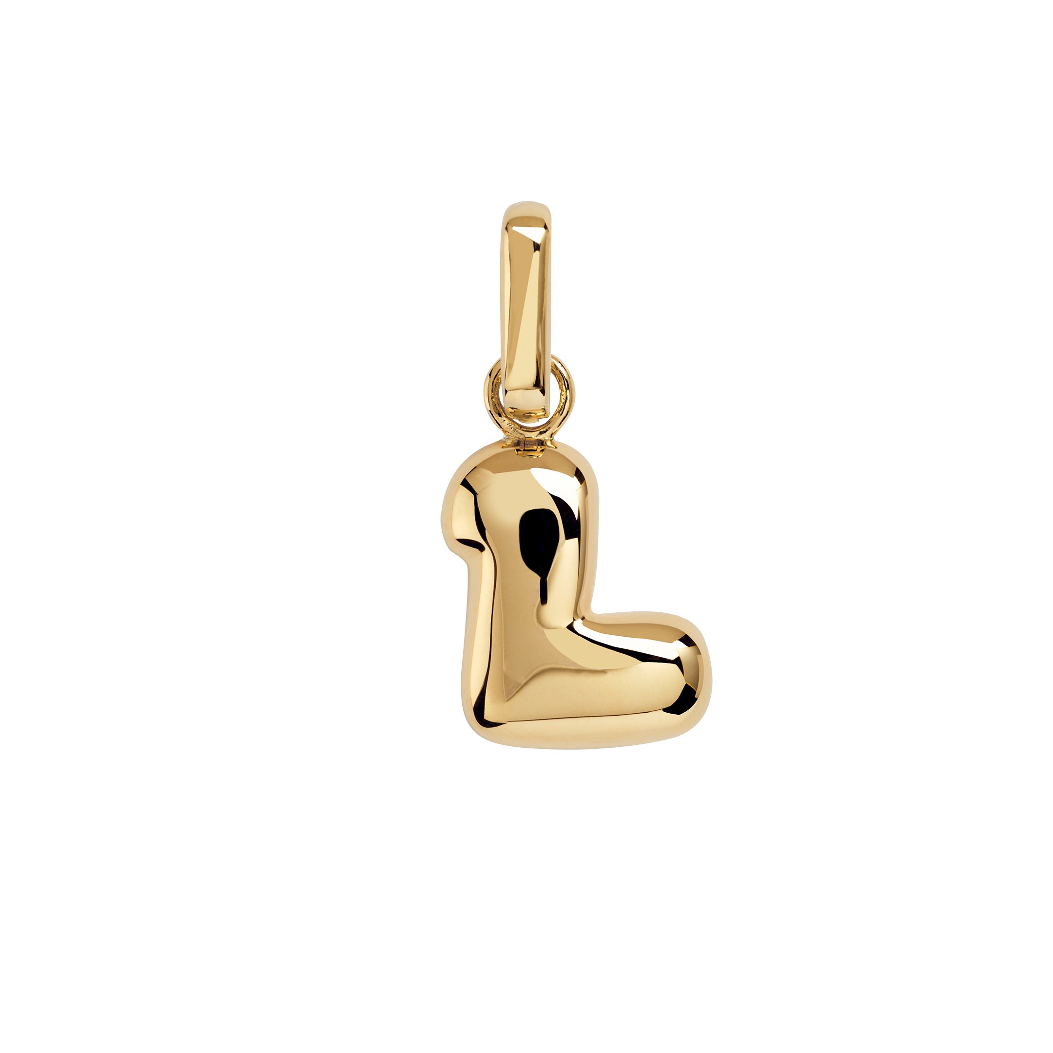 Puffer Letter Charm vedhæng - forgyldt